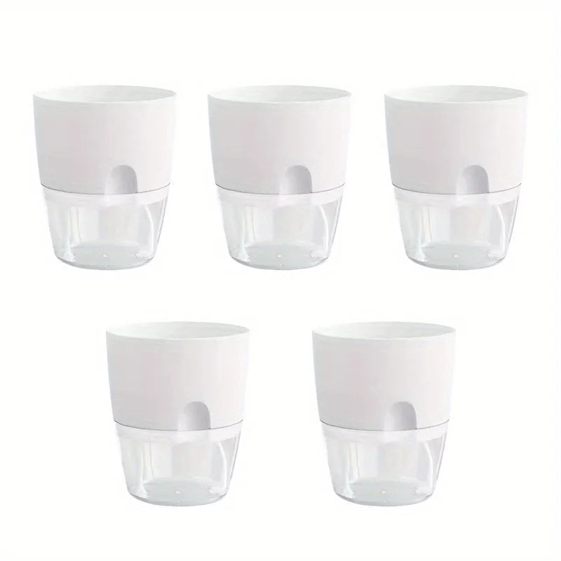 Self Watering Plastic Flower Pot Set Double Layer For Bonsai And Succulents