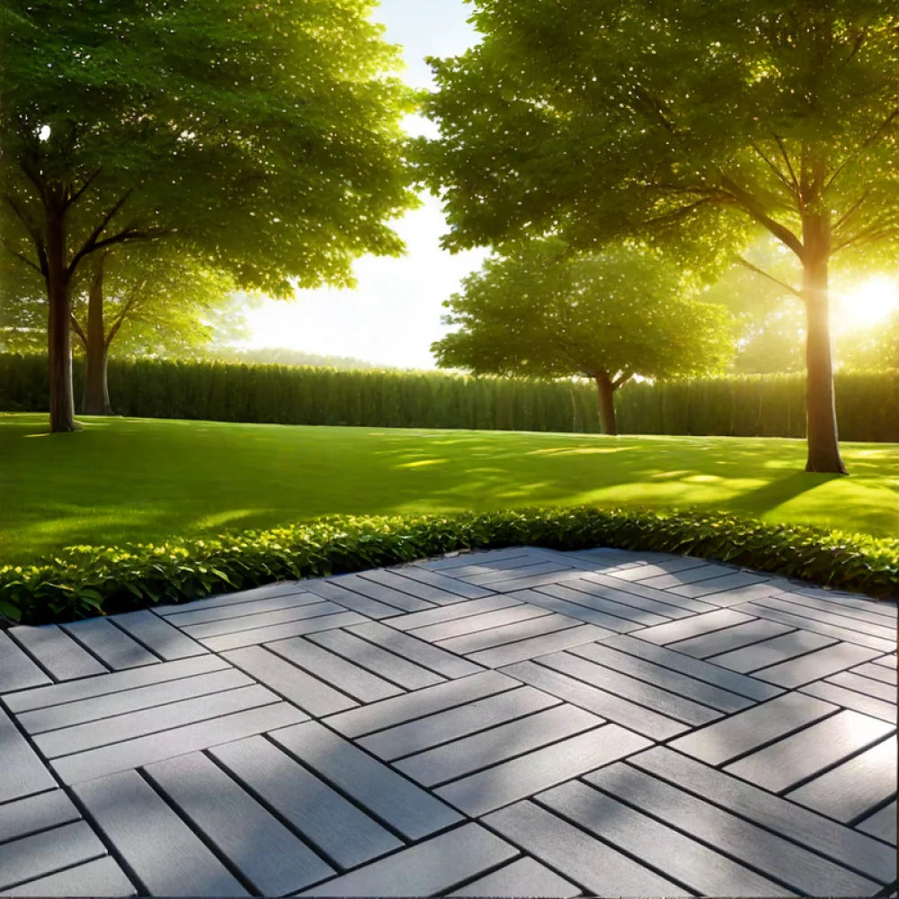 54 Pack Interlocking Plastic Deck Tiles Outdoor Waterproof