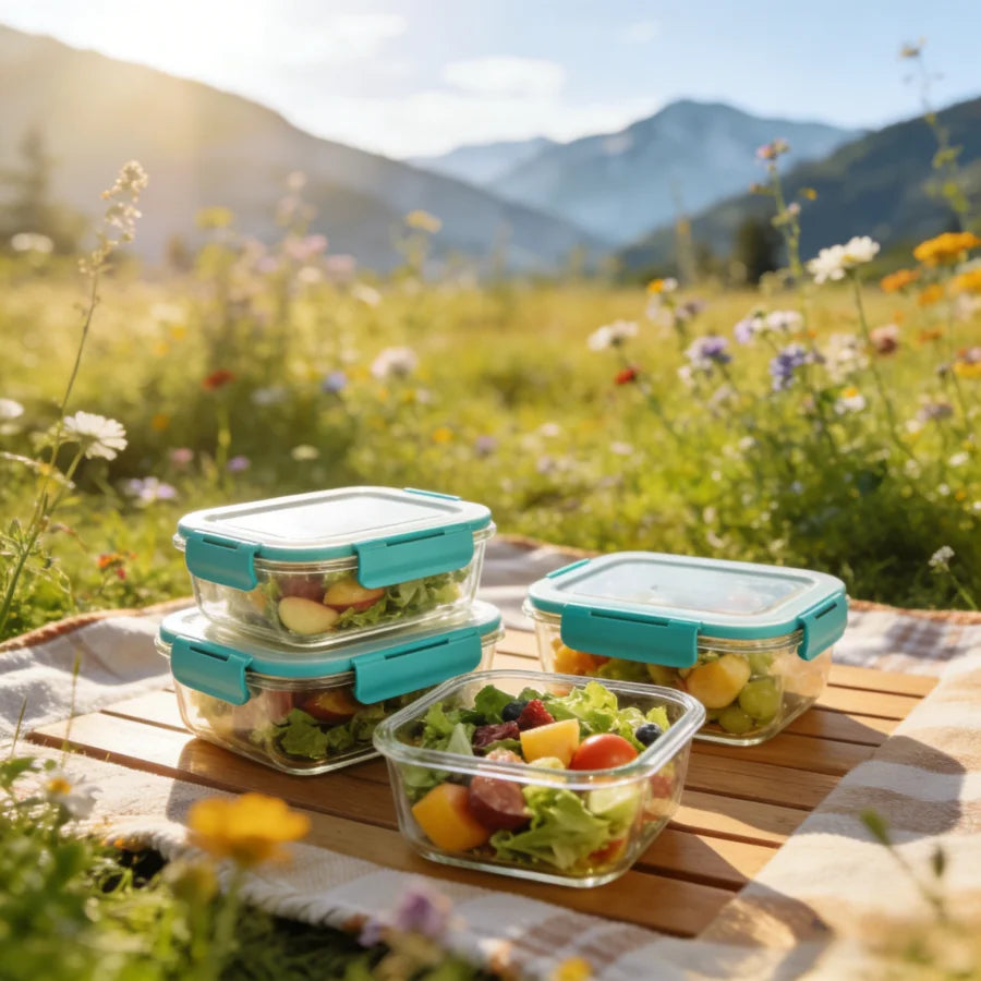 Glass Meal Prep Food Storage Containers Set Airtight BPA Free