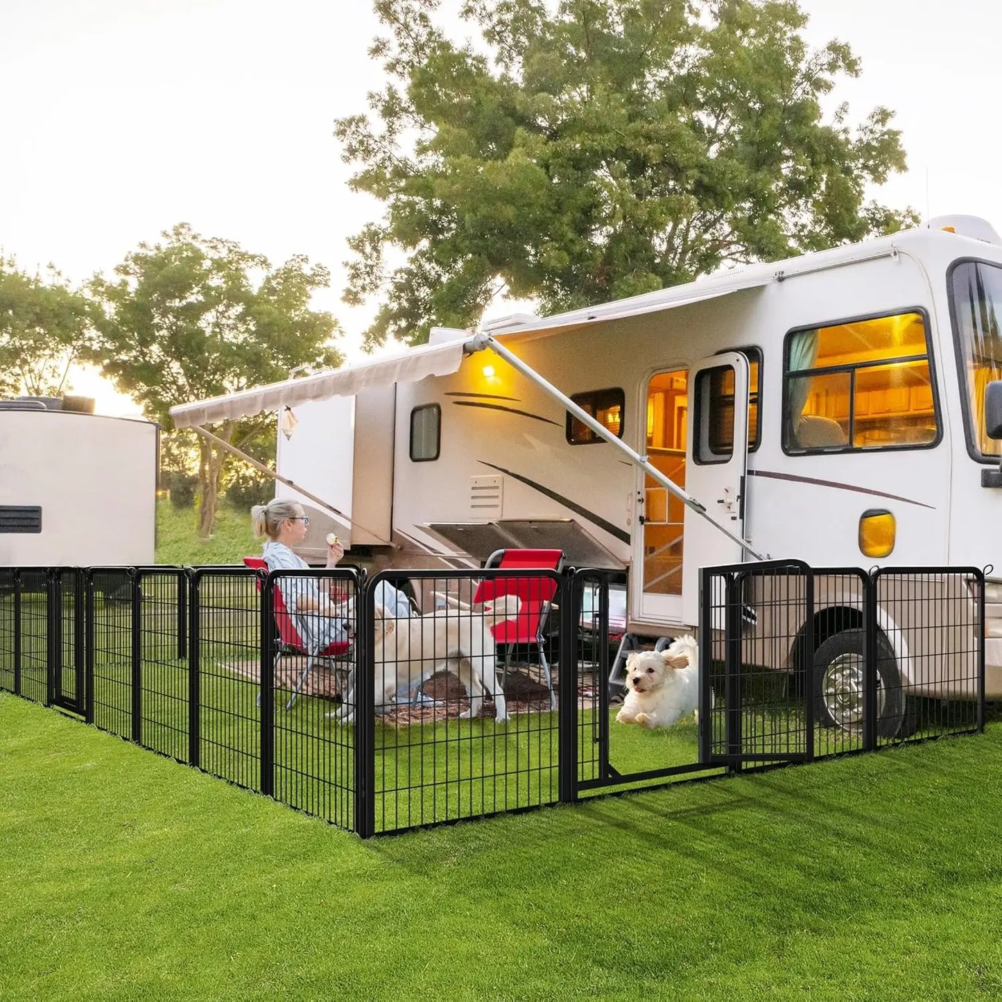 Dog Playpen Outdoor Heavy Duty Metal Pet Fence For Homes