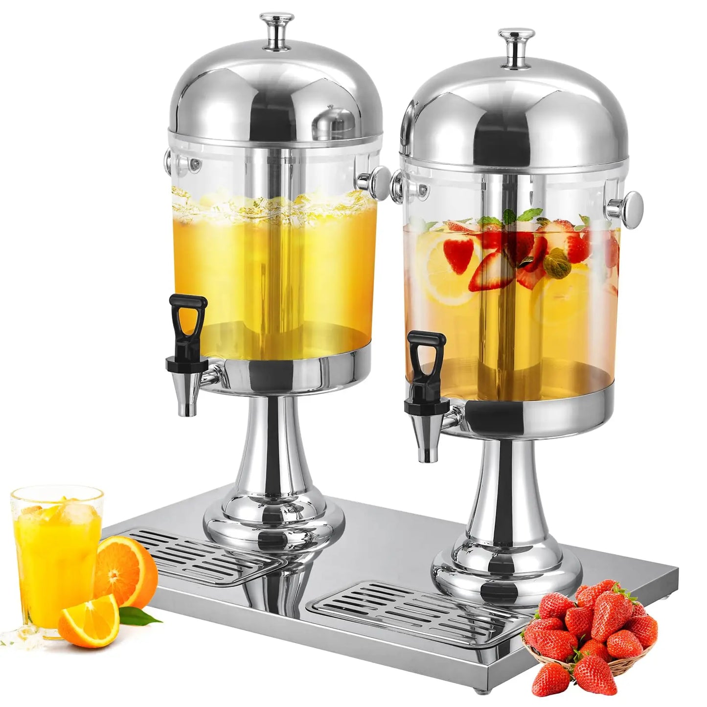 Stainless Steel Beverage Dispenser With Ice Core And Stand