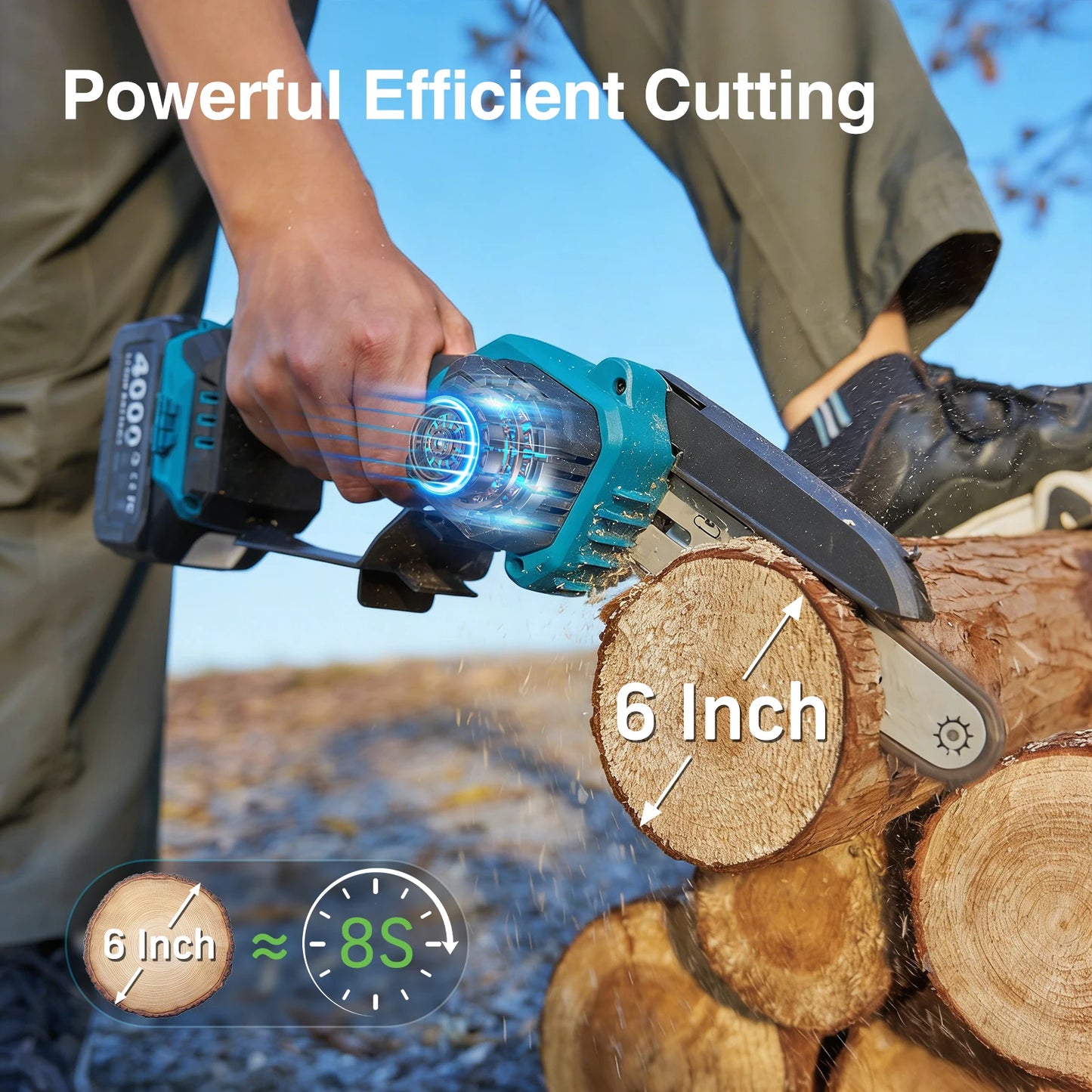 TaskStar 3-in-1 Telescoping Pole Pruner Electric Chainsaw High Branch Saw Garden Pruning Shears w/2 4.0Ah Rechargeable Batteries