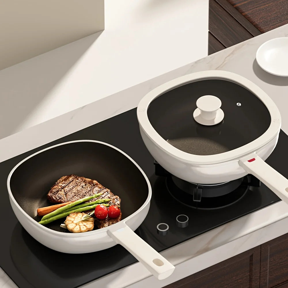 Titanium Ceramic Wok And Fry Pan Set Nonstick Skillet Spatula
