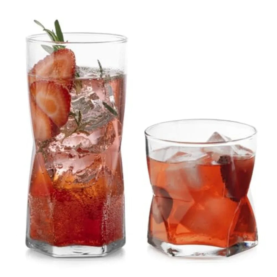 Classic Rocks And Tumbler Glass Set With Dishwasher Safe Glasses