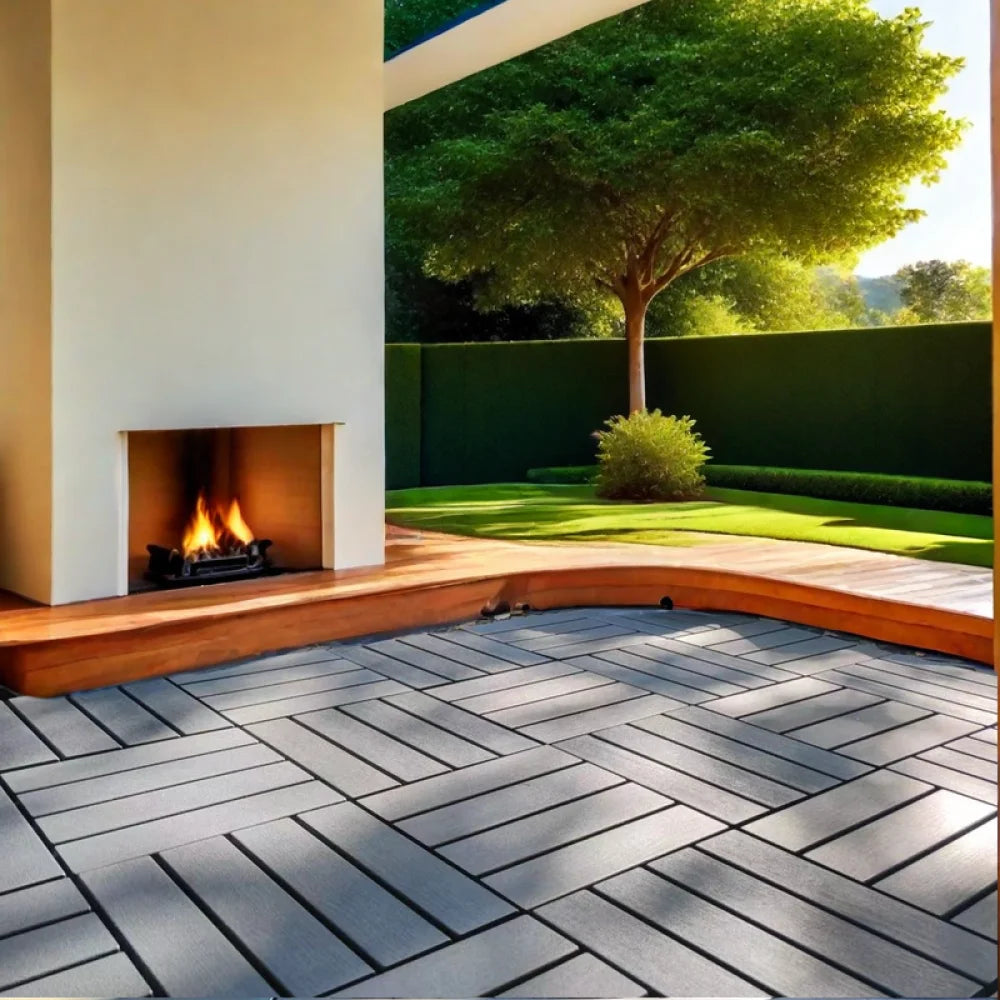 54 Pack Interlocking Plastic Deck Tiles Outdoor Waterproof
