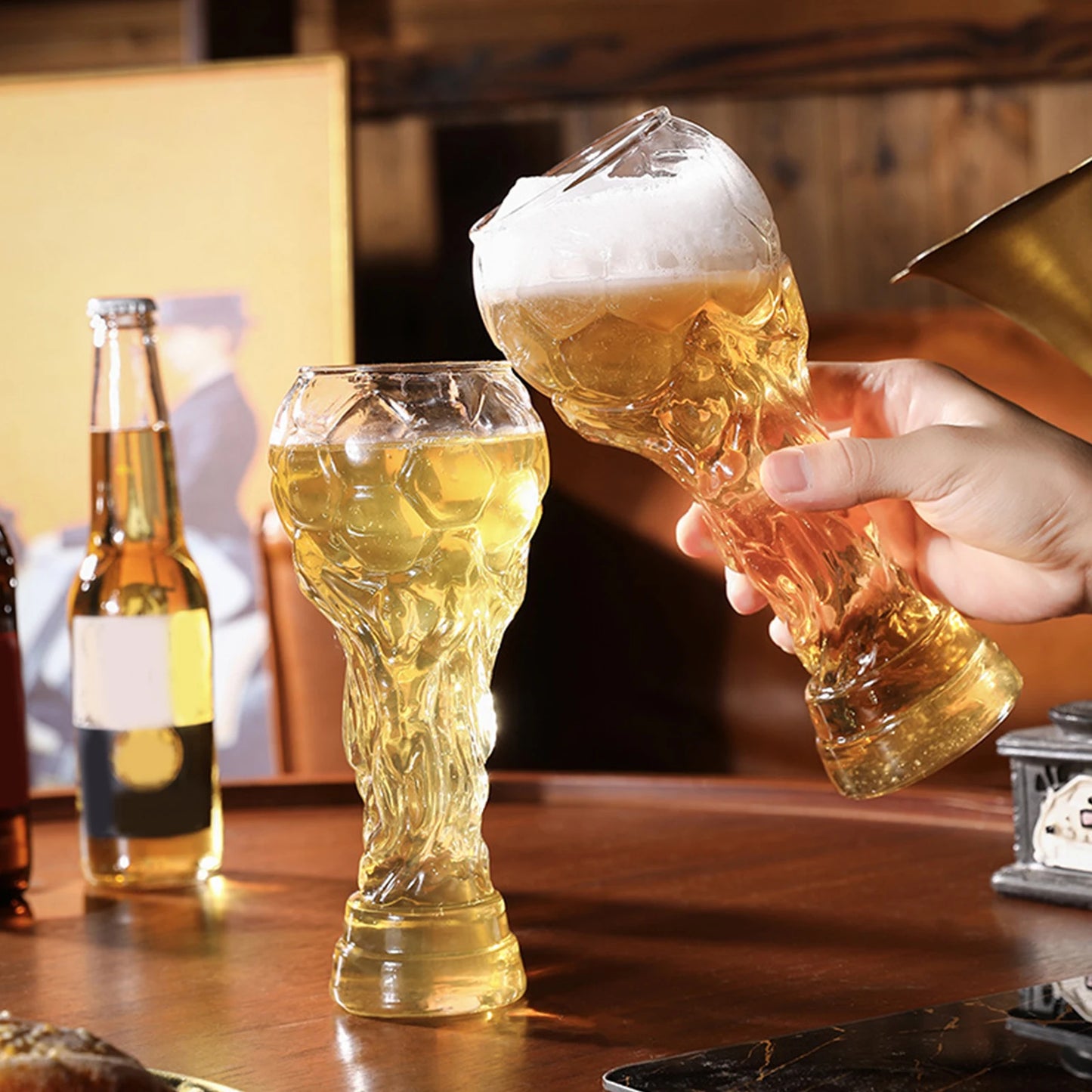 ALIILEE Trophy Football Glasses Large Capacity Sports Bar Drinkware