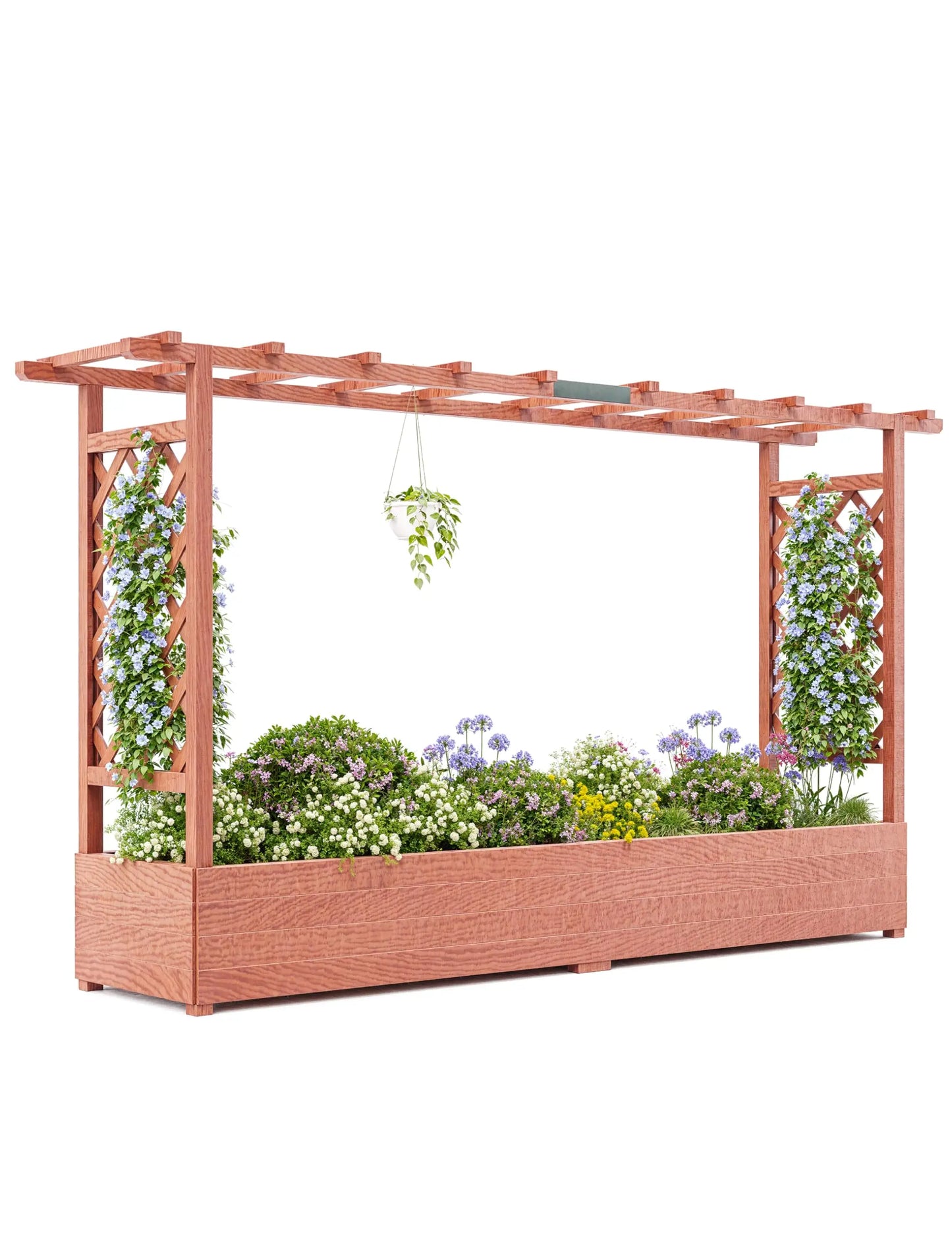 HiMISS Elevated Wooden Garden Bed With Trellis System