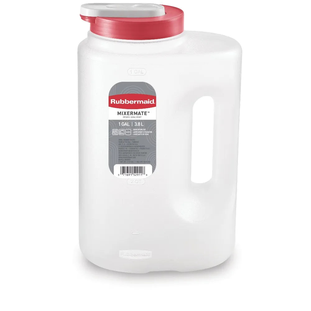 Leak-Proof Pitcher with Lid 1 Gallon 3.8L Clear Plastic Water Jug Storage Container for Kitchen Fridge Juice Iced Tea Beverage