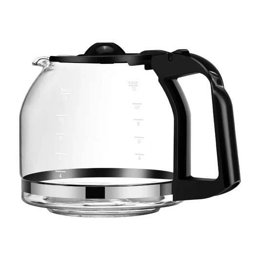 Clear Borosilicate Glass Coffee Carafe with Handle Replacement Spare Pot 12 Cup Capacity Fit Most Drip Coffee Machines Home Coffee Maker Replacement Container