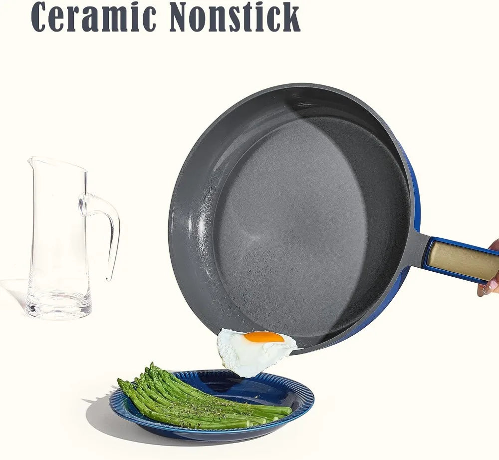 Ceramic Nonstick Cookware Set, PFAS and PTFE Free, Safe