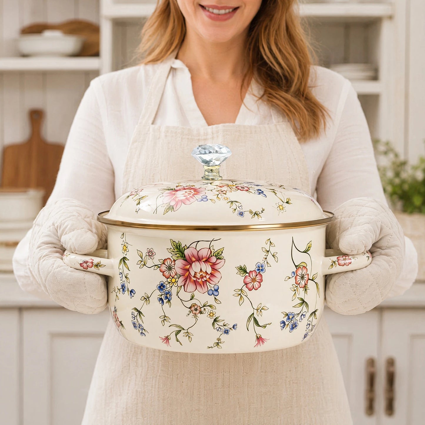 Enamel Pot With Lid For All Stovetops Durable Kitchenware