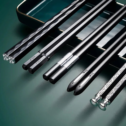Flexible Alloy Chopsticks, Non-Slip And Hygienic, 5 Pairs