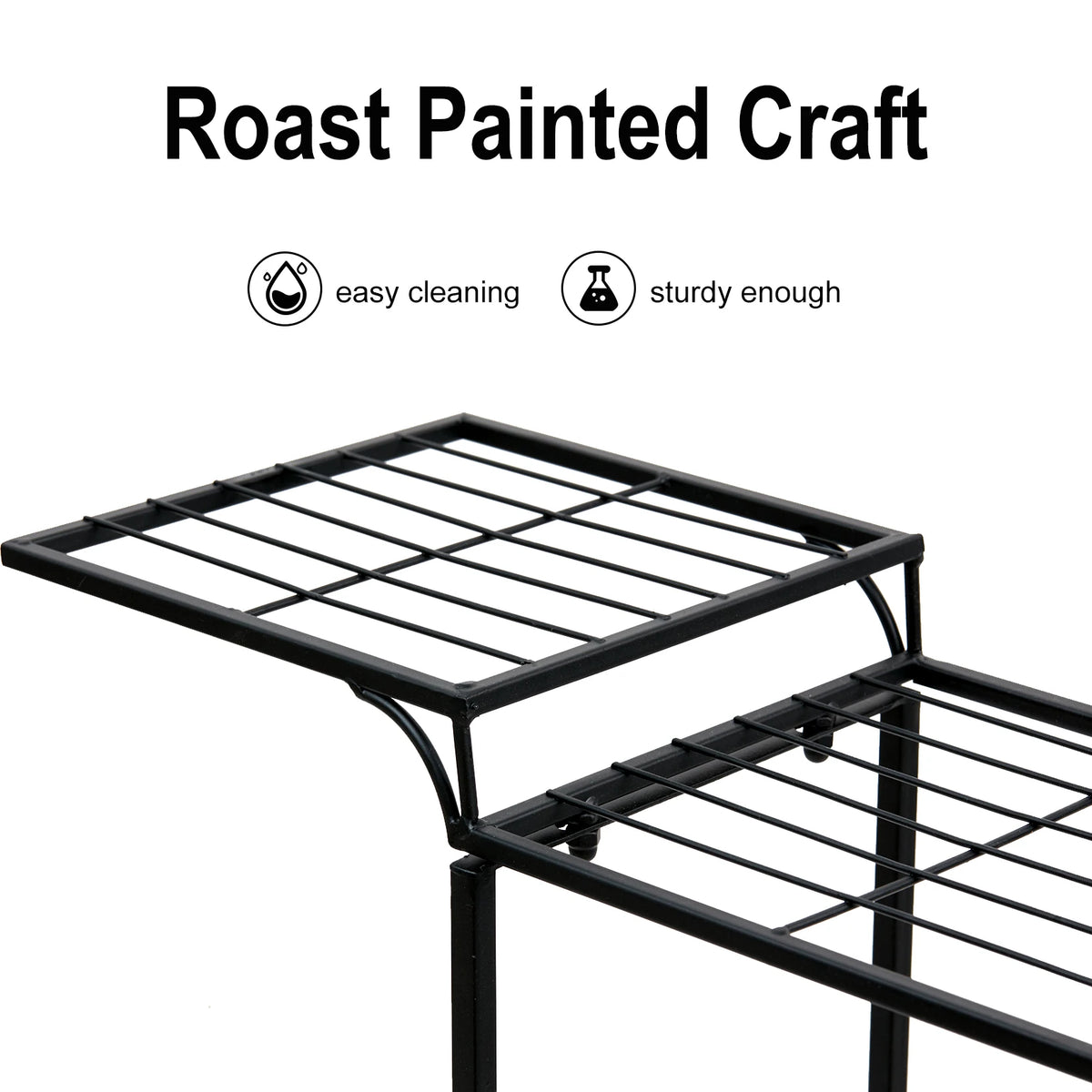 Garden Cart Stand Flower Pot Holder Display Rack Home Plant Stand - Multi-Functional Garden Storage Organizer