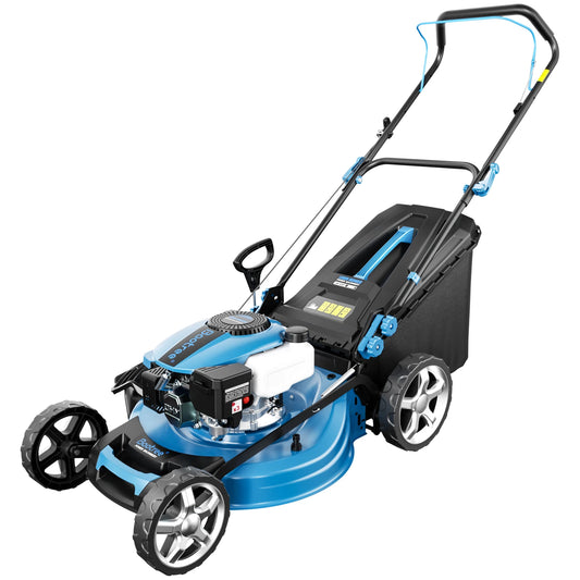 201cc 4-Stroke 2800RPM Self-Propelled Gas Lawn Mower, 21" Cutting Deck Gas Powered Hand Push Lawn mower, 7 Levels Adjustable Cutting Height, 3-in-1 Functions (Bagging, Mulching and Side Discharge) for Medium Large Yard