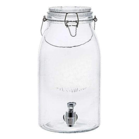 Clear Glass Mason Sun Tea Beverage Dispenser Jar