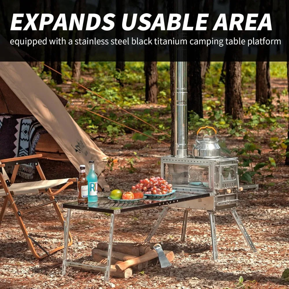 M6 Wood Stove Oven For Camp Cooking With Ash Drawer