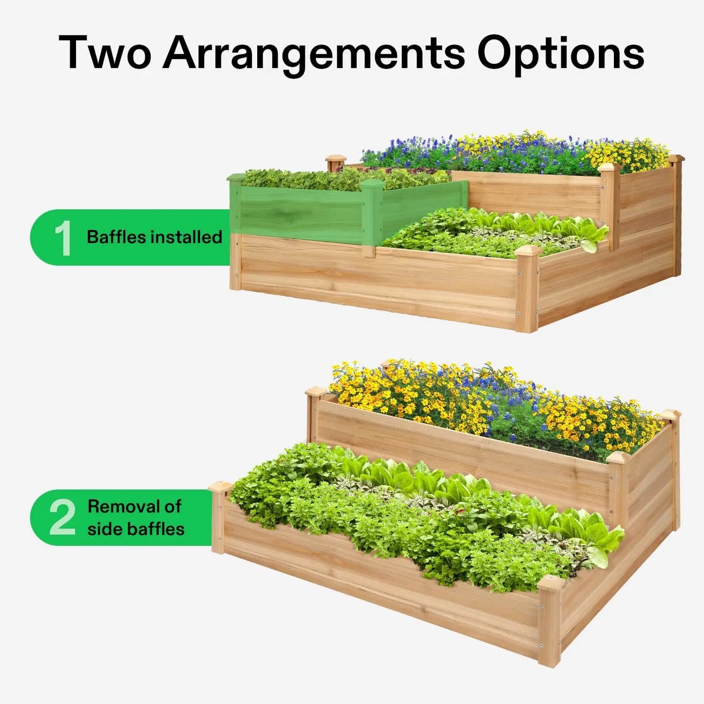 3-Tier Wooden Raised Garden Bed For Outdoor Planting