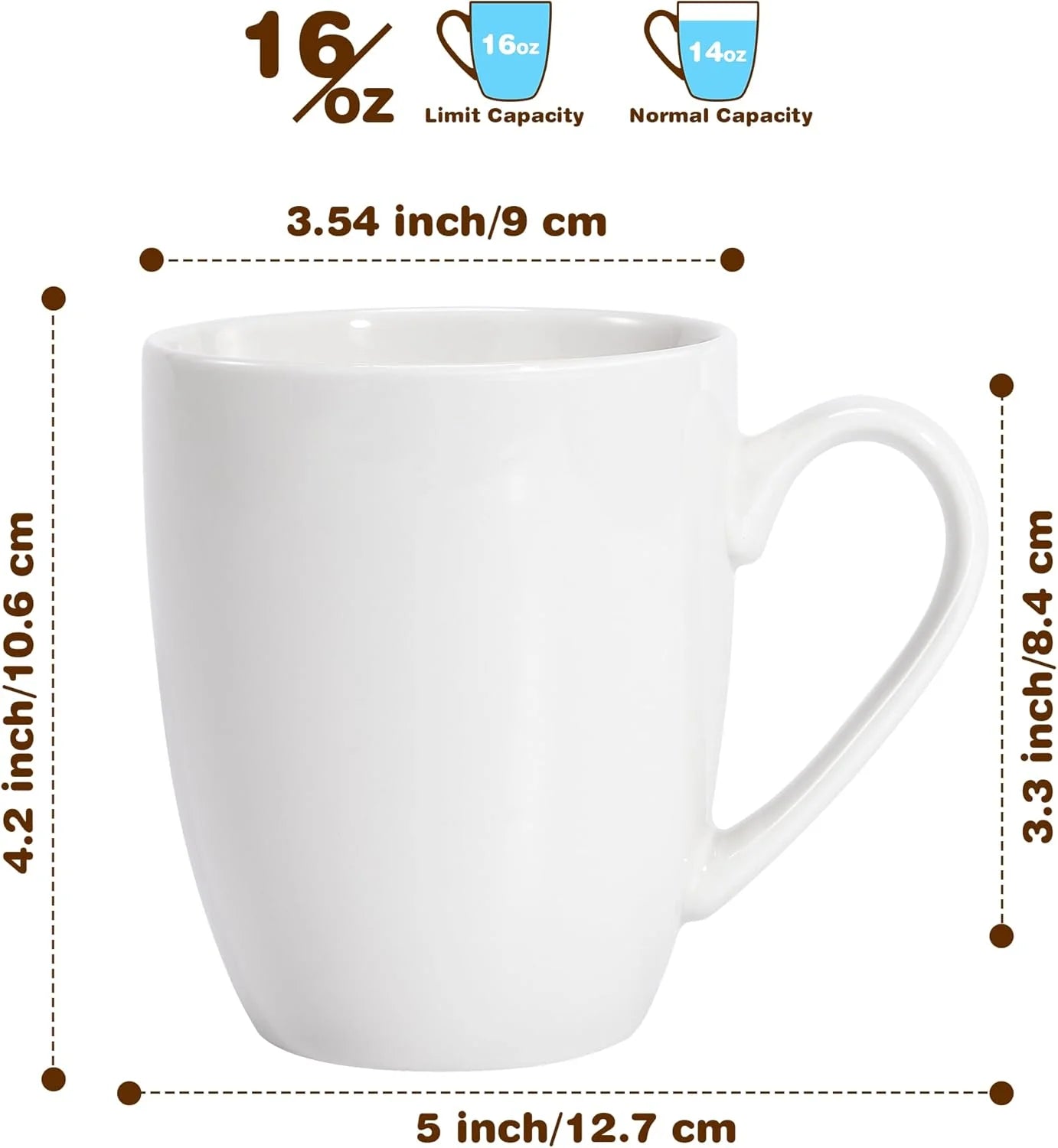 Ceramic Coffee Mugs Set Of 4 For Home Office Gift Idea
