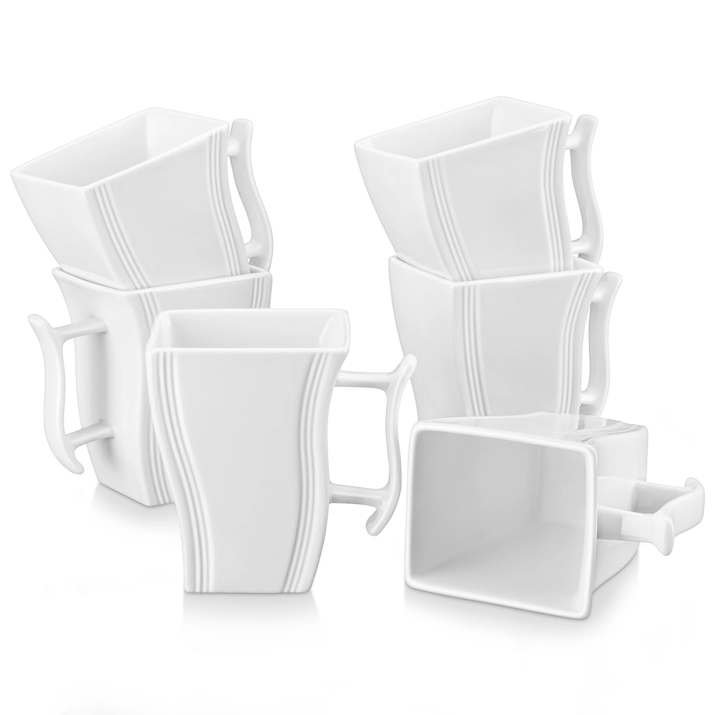 MALACASA Marble 6-Piece Coffee Service Set Porcelain