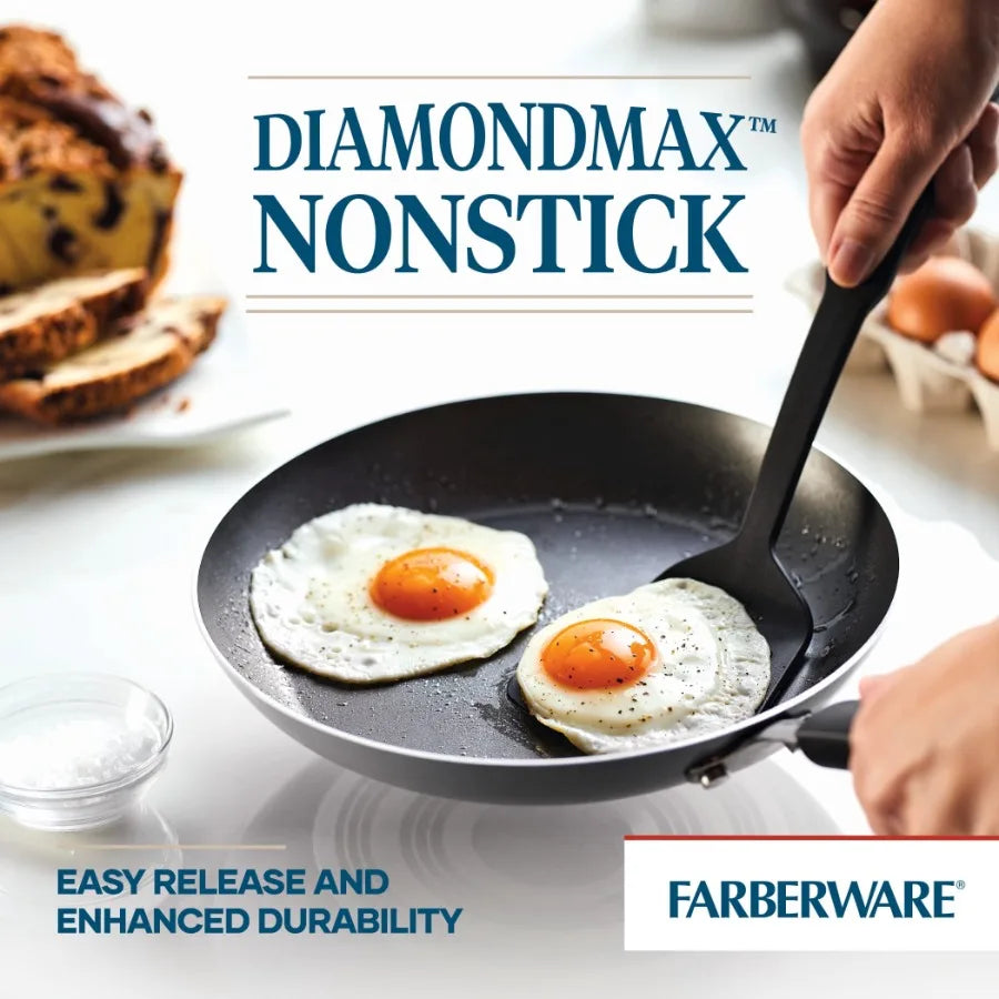 Easy Clean Nonstick Cookware Set With Lids And Storage Containers