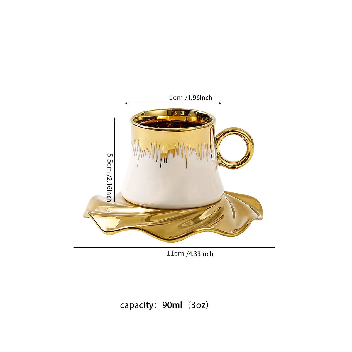 Turkish Coffee Cup Set With Saucers And Tray Luxury Ceramic
