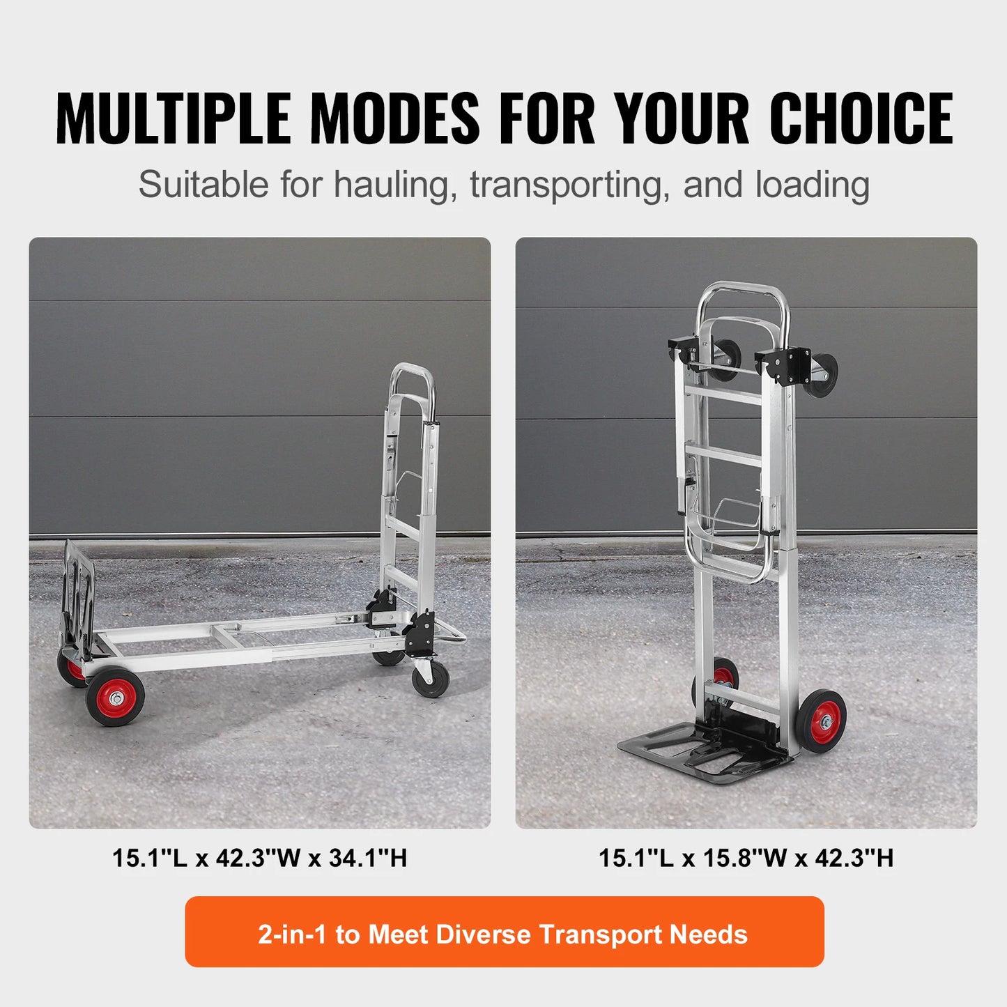SucceBuy Folding Hand Truck 400 Lb Capacity Dolly With Wheels