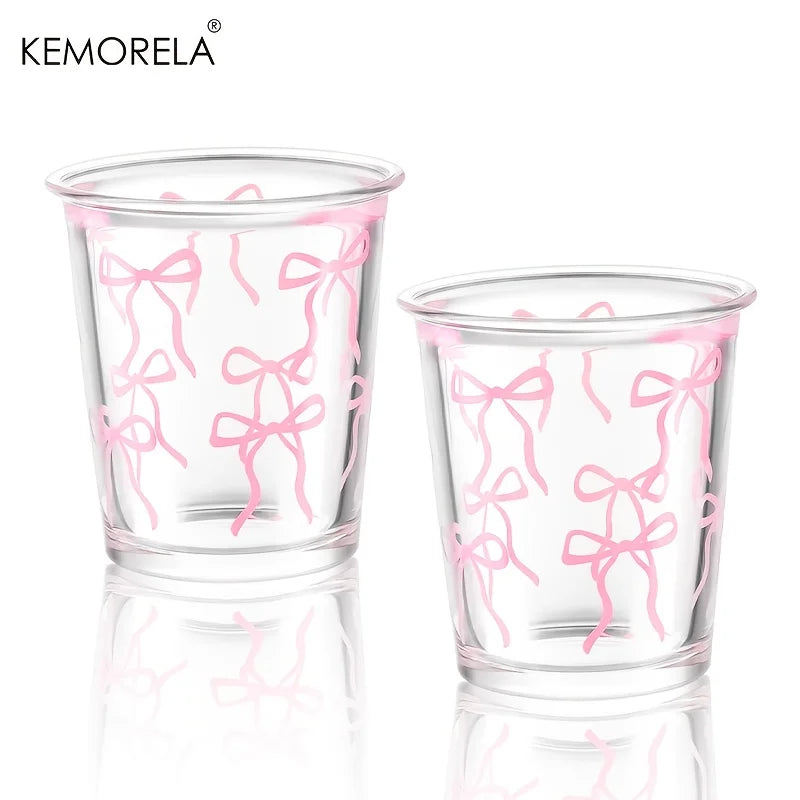 Delicate Glass Bow Cup For Ladies Party And Gathering