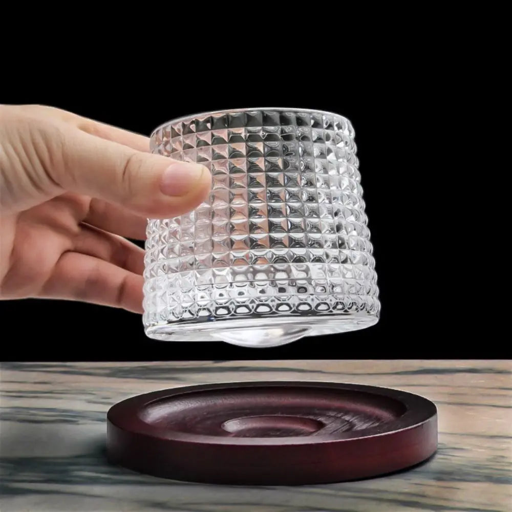 Rotating Whiskey Glass With Base 360 Degree Spin Cocktail