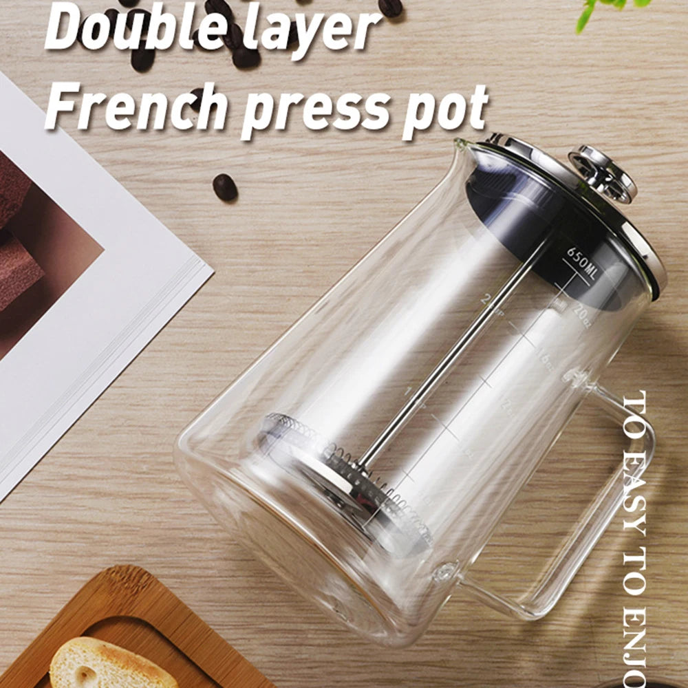 Borosilicate Glass French Press With Double Wall Insulation