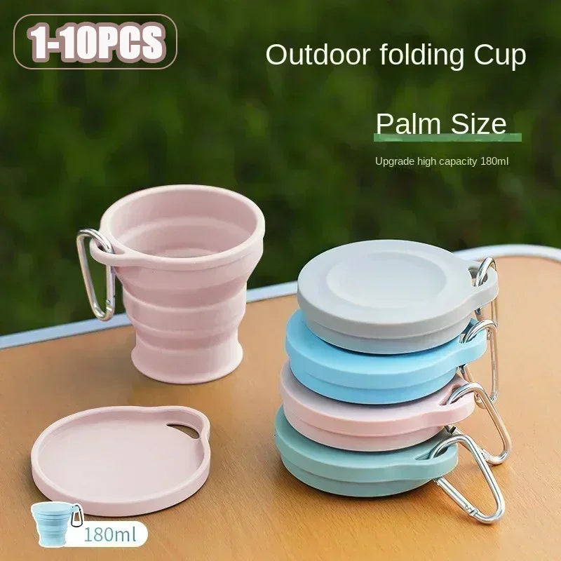 Silicone Folding Telescopic Cup With Lid For Tea And Coffee
