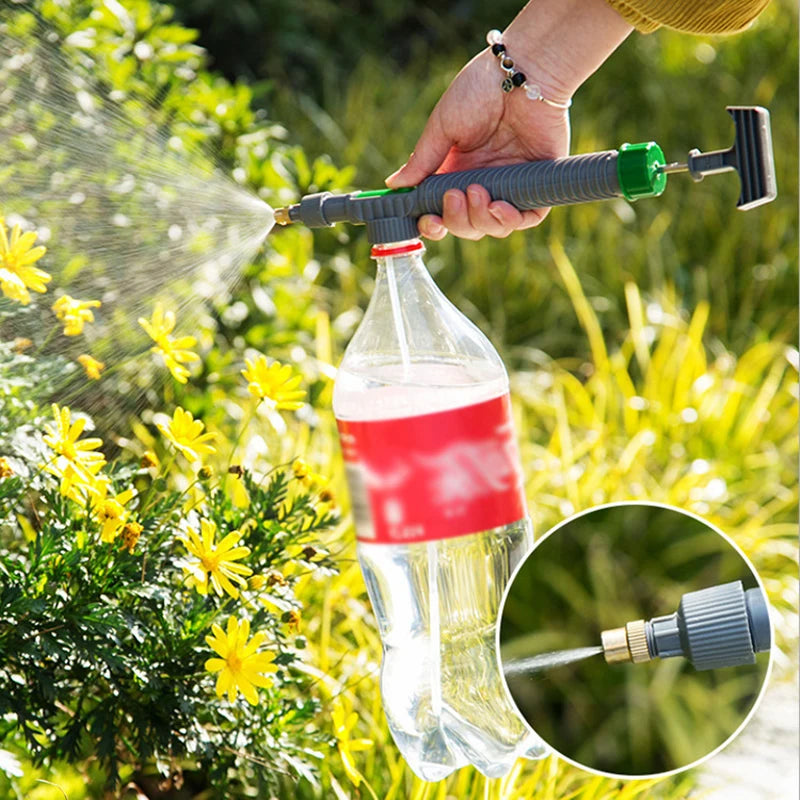 High Pressure Air Pump Manual Sprayer Adjustable Drink Bottle Spray Head Nozzle Garden Watering Tool Sprayer Agriculture Tools Spray Bottle