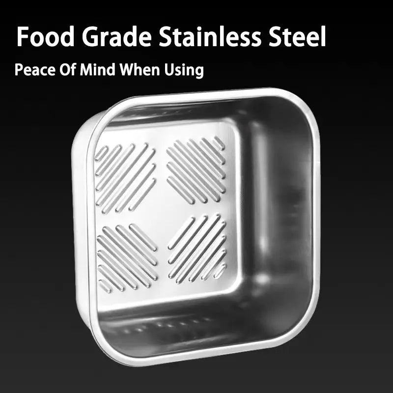 2PCS Yakimoto Extra-Large Stainless Steel Food Storage Containers With Blue Lids - Deep Design, Airtight Seal, Perfect For Refrigerator Organization, Meal Prep, Lunch Boxes & Kitchen Pantry