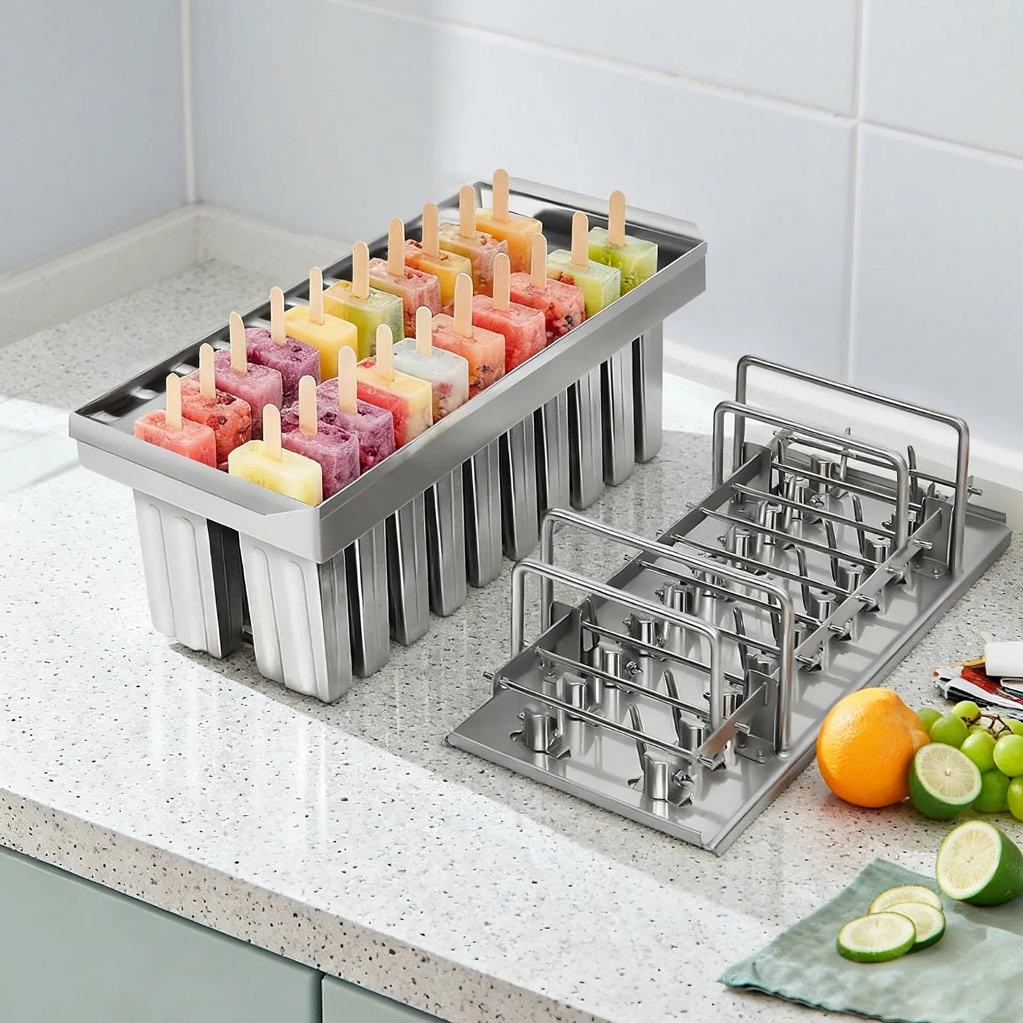 Stainless Steel Ice Cream Mold Set 20 Cavities For Kitchen
