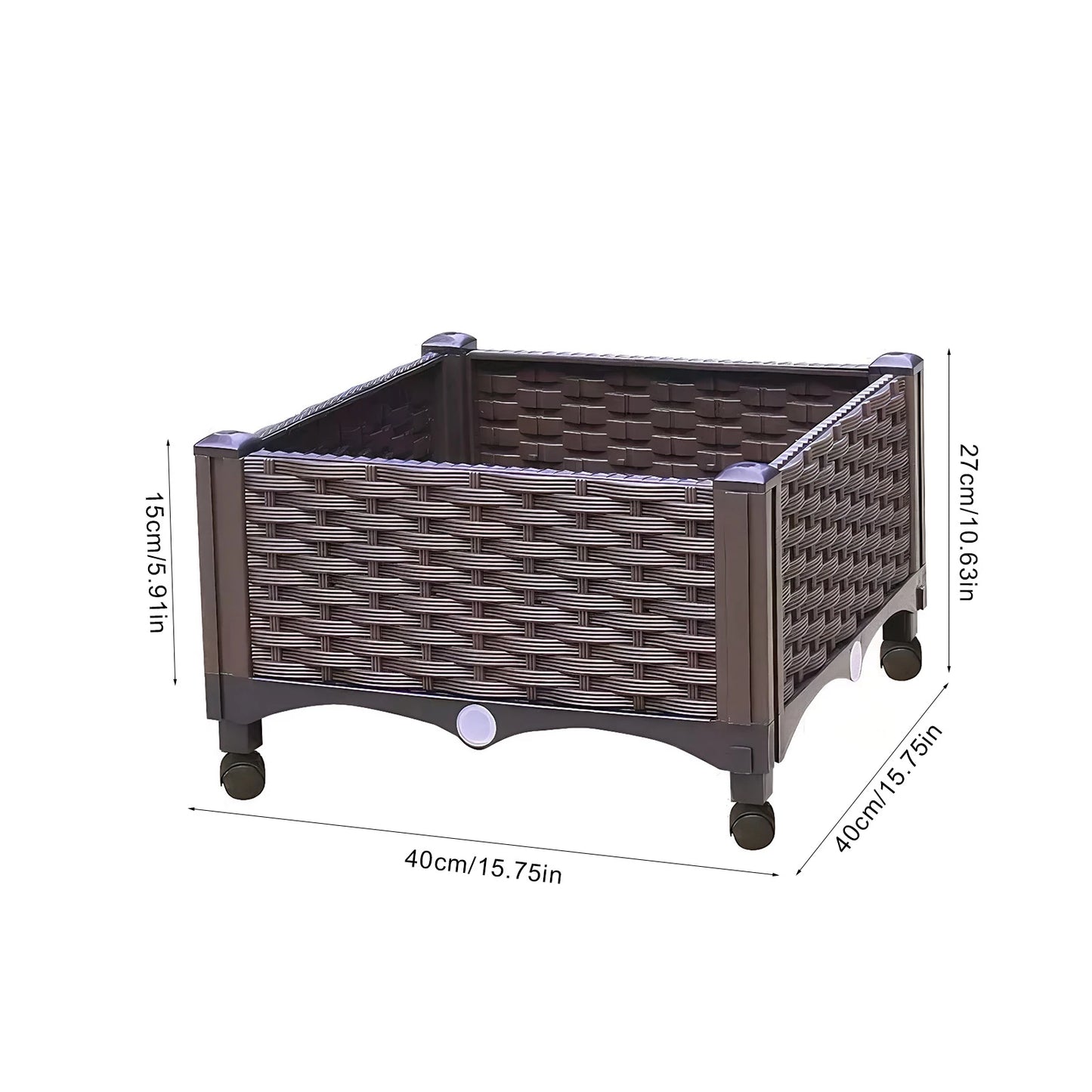 Elevated Garden Box With Drainage Plug For Outdoor Planter Beds