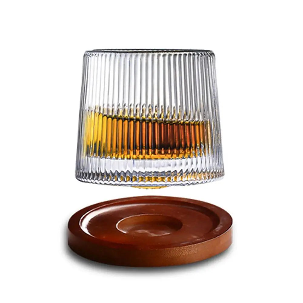 Rotating Whiskey Glass With Base 360 Degree Spin Cocktail