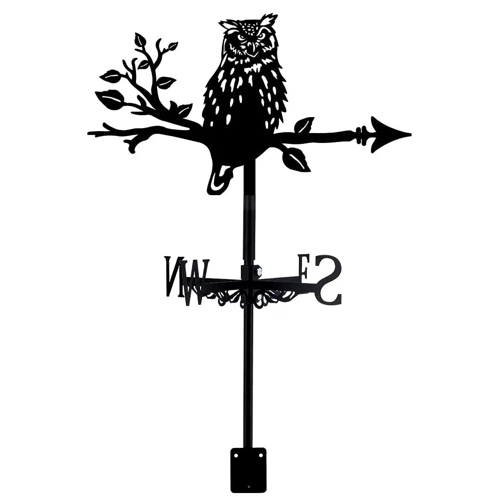 Crow Weathervane Raven Weather Vane for Yard Animal Metal Wind Vanes Roof Mount for Outside Garden Black Weathervanes