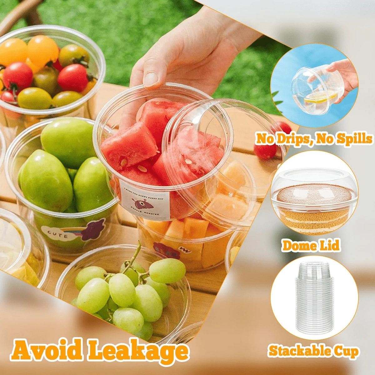50 Pack 12 oz Plastic Dessert Cups Clear Acai Bowls with Lids Disposable Fruit Parfait Cups Containers With Spoon for Cupcake Yogurt Pudding Yogurt Parfait Smoothie