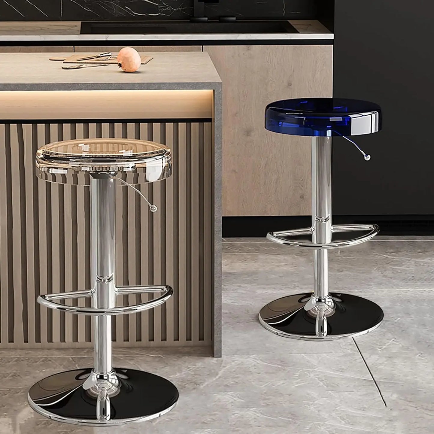 GUANGBAI Clear Acrylic Swivel Bar Stools Set Of 2