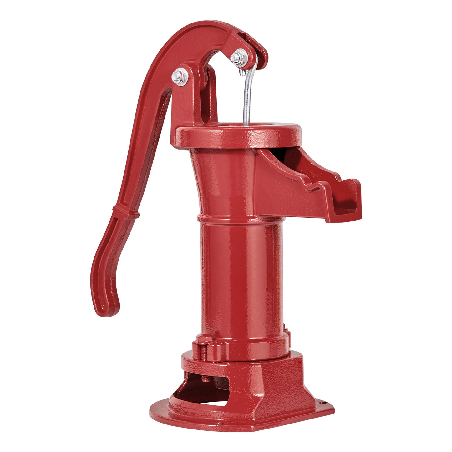 SucceBuy Well Hand Pitcher Pump 25 ft Maximum Lift Cast Iron NPT 1-1/4 in Connection for Garden Pond Farm Red/Black/Yellow/Green