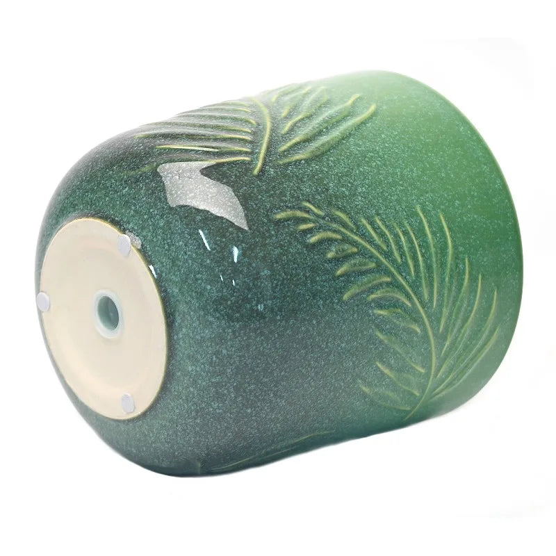 Ceramic Planter With Botanical Design For Indoor And Outdoor