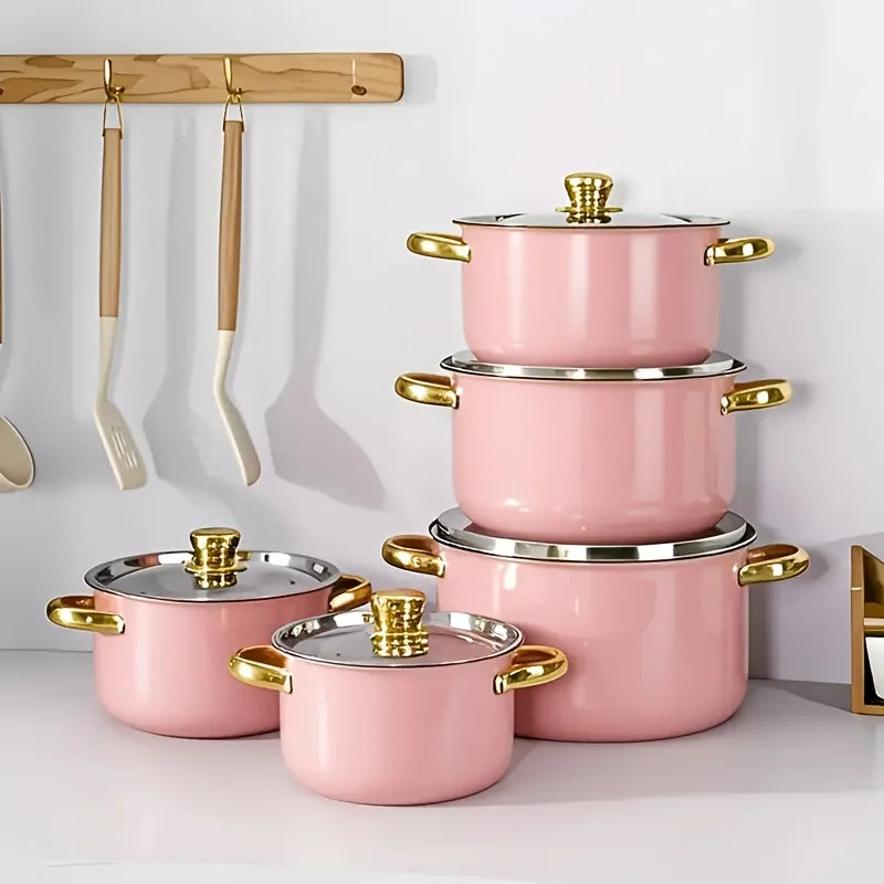 CS KOCH SYSTEME Stainless Steel Cookware Set With Nonstick Pans Pots Lids