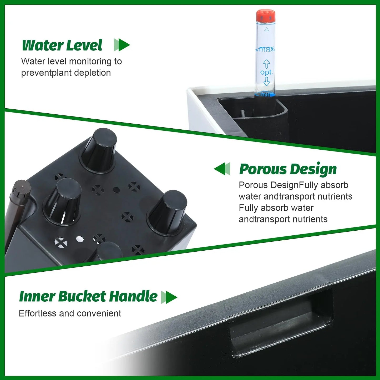 HiMISS Self Watering Planters Pair for Indoor Outdoor Front Porch