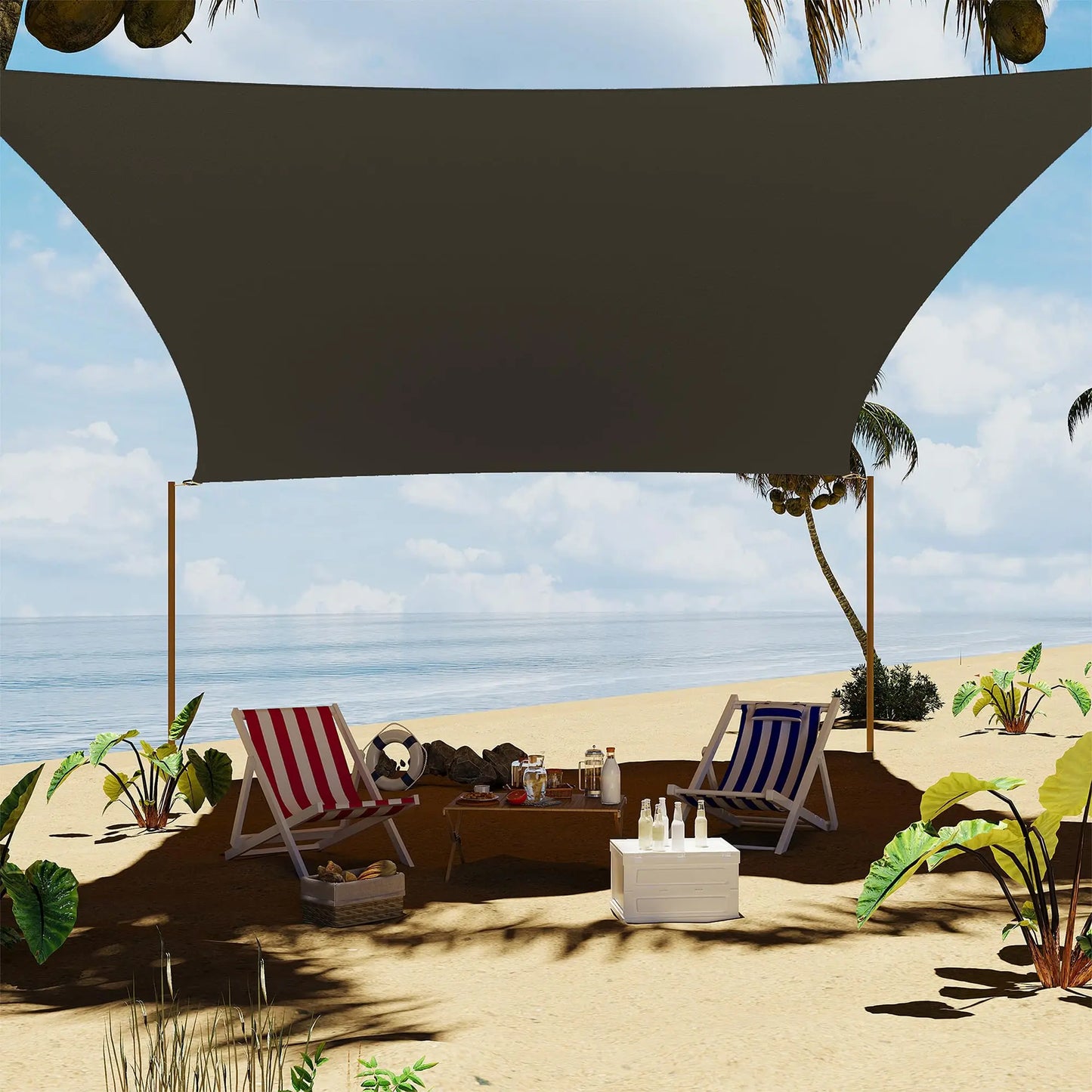 HiMISS Rectangle Sun Shade Sail UV Block Outdoor Canopy