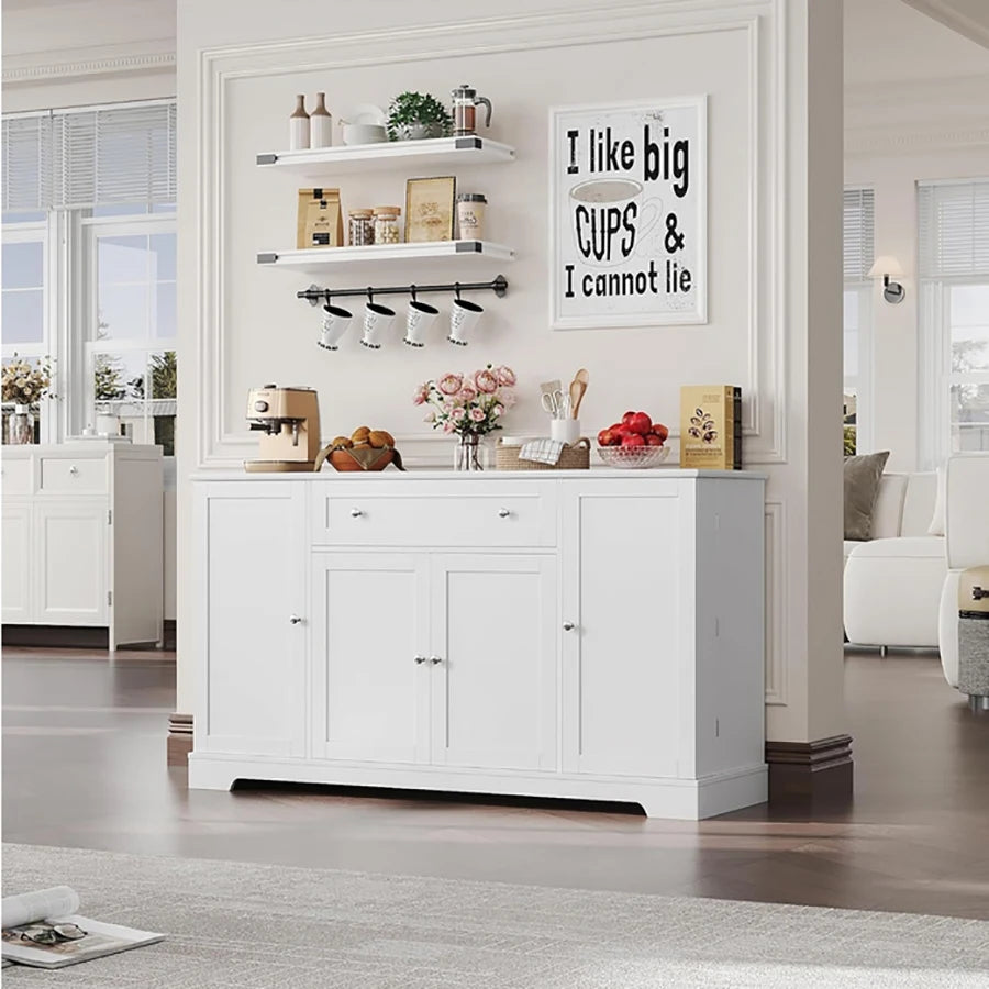 HiMISS Modern Sideboard Buffet Cabinet With Drawer And Storage Shelves