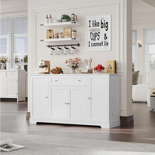 HiMISS Modern Sideboard Buffet Cabinet With Drawer And Storage Shelves