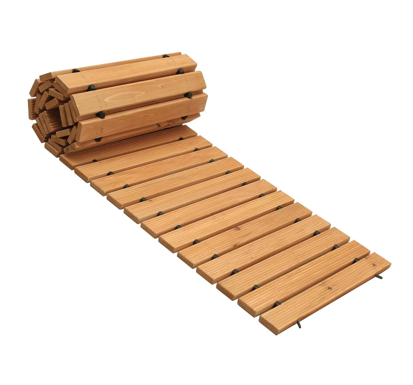 Weather-Resistant Non-SlipWooden Garden Pathway–8FT Roll OutDecorative Walkway,Hardwood Pavers for Backyard/Wedding Party/Garden