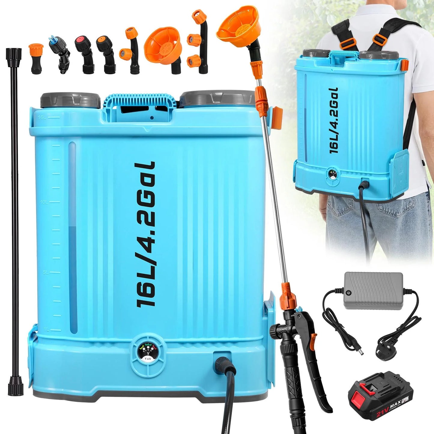 16L/20L Agricultural Electric Garden Backpack Sprayer Rechargeable High Powerful Motor Pesticide Sprayer Garden Irrigation Sprayer