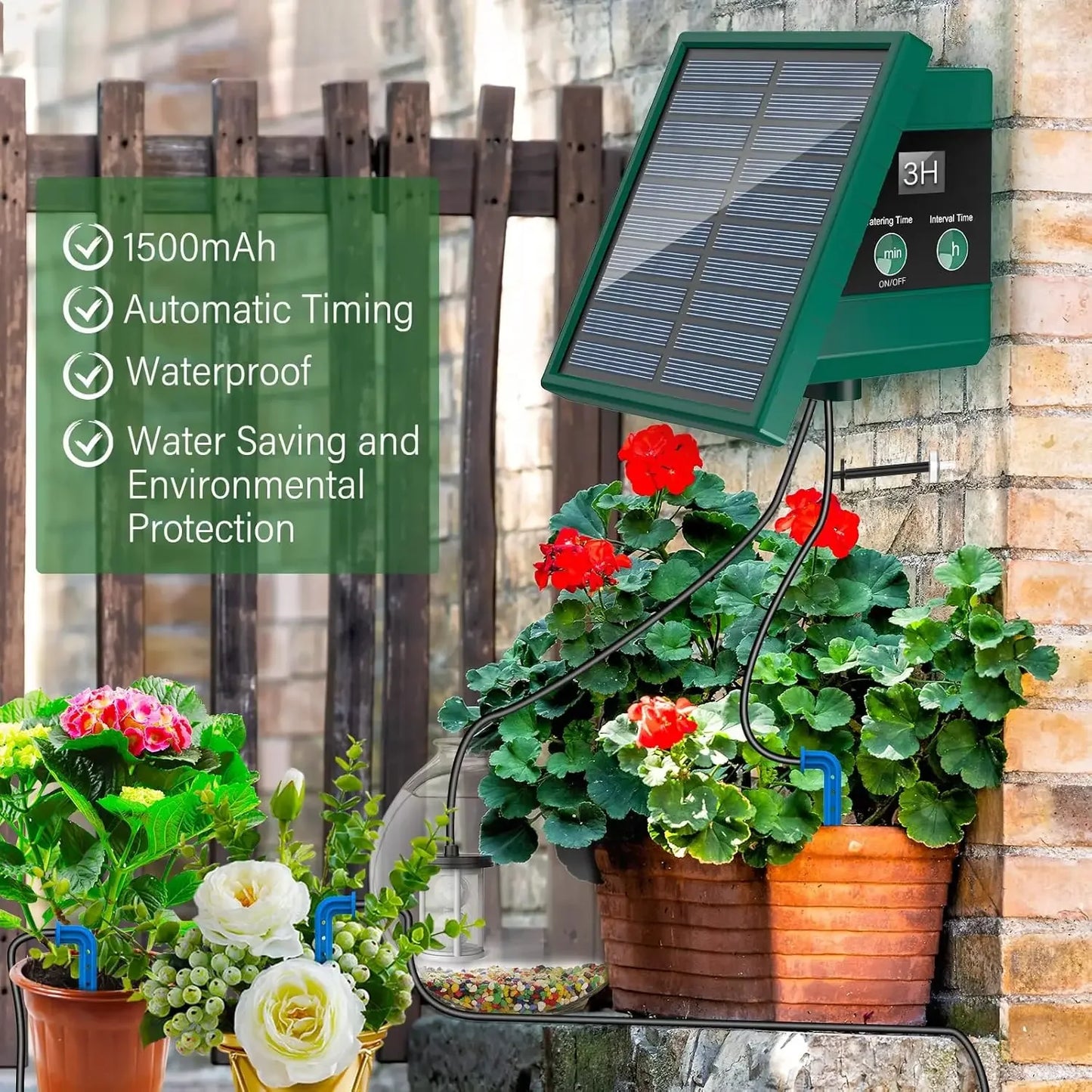 Solar Garden Irrigation System for Balcony with Automatic Drip Kit