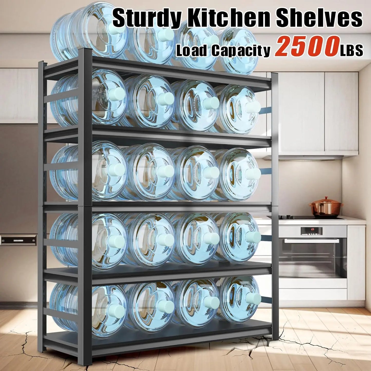 Heavy Duty Metal Shelving Unit 5-Tier Adjustable Kitchen Storage