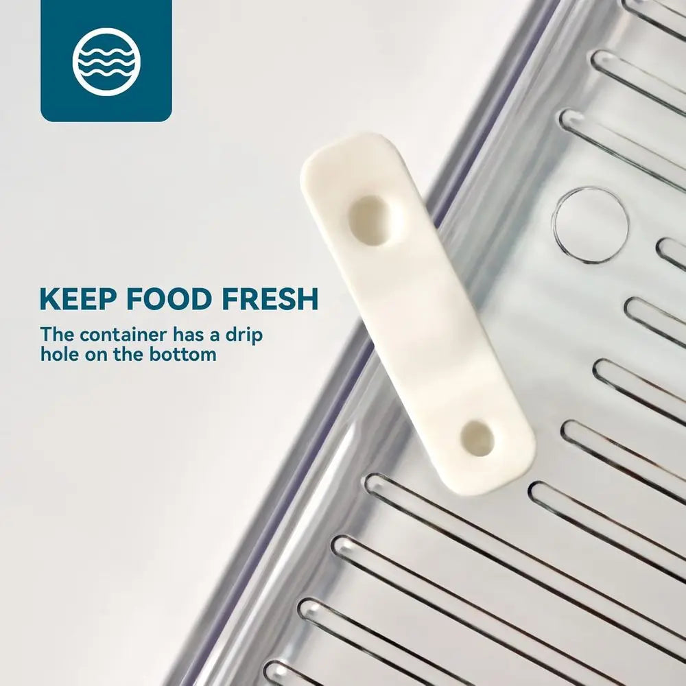 4 Piece Refrigerator Organizer Bins, Clear Ridge Organizers and Storage, Stackable with Lids, Food Storage Containers for Fruit,